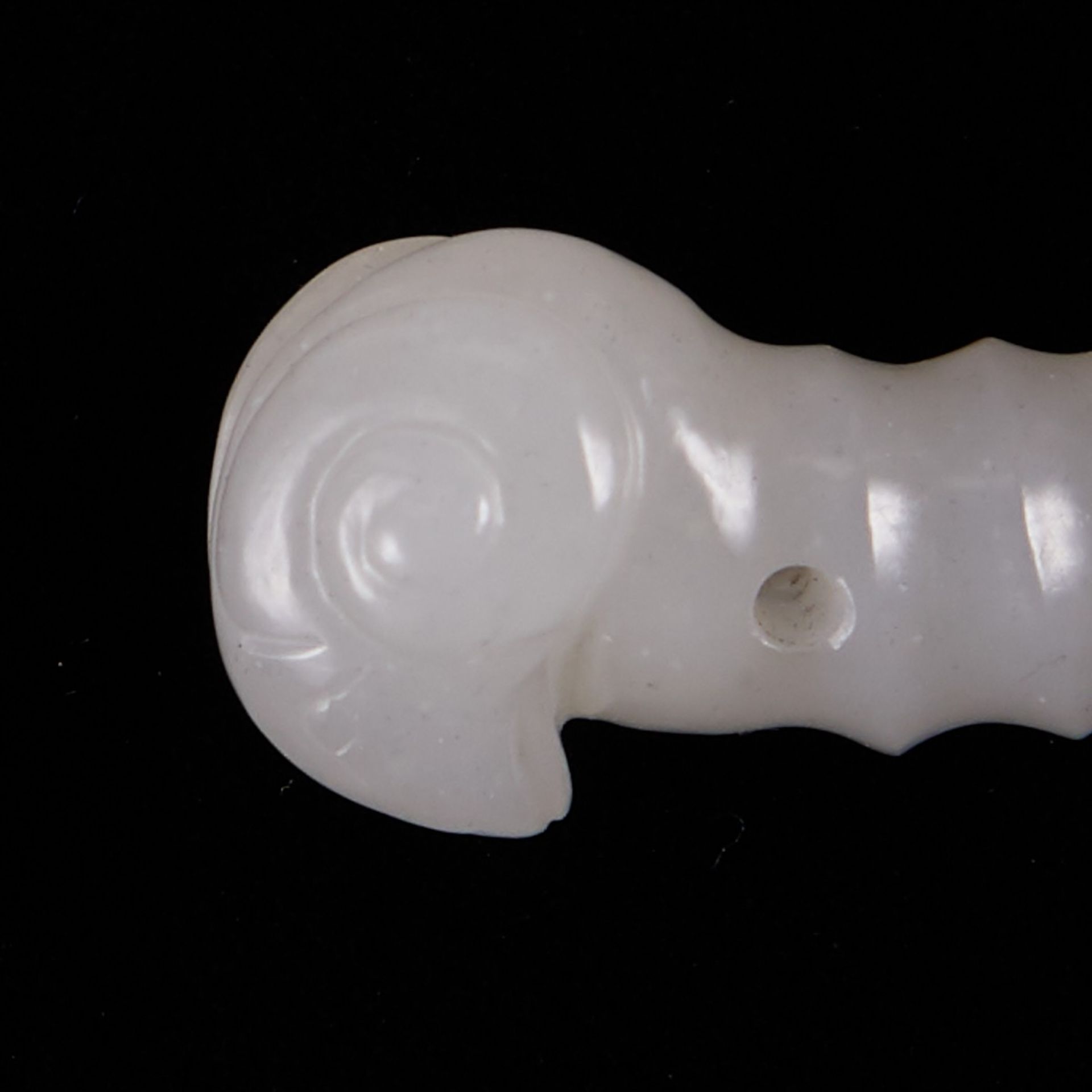 Chinese Carved Jade Ram Hair Pin - Image 3 of 3