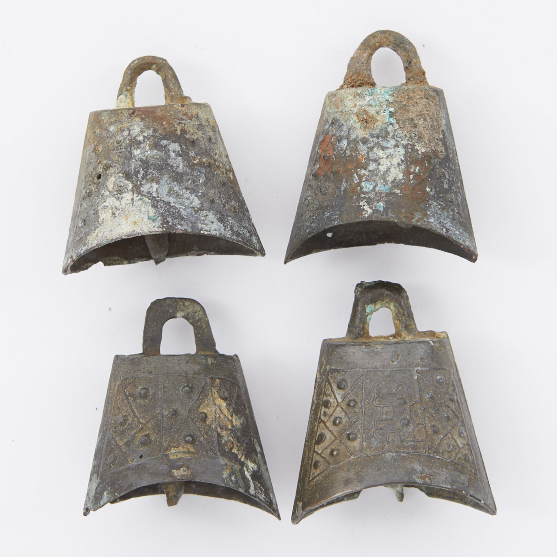 Grp: 7 Early Chinese Bronze Bells - Image 3 of 4