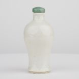 Ceramic Snuff Bottle w/ Jade Lid