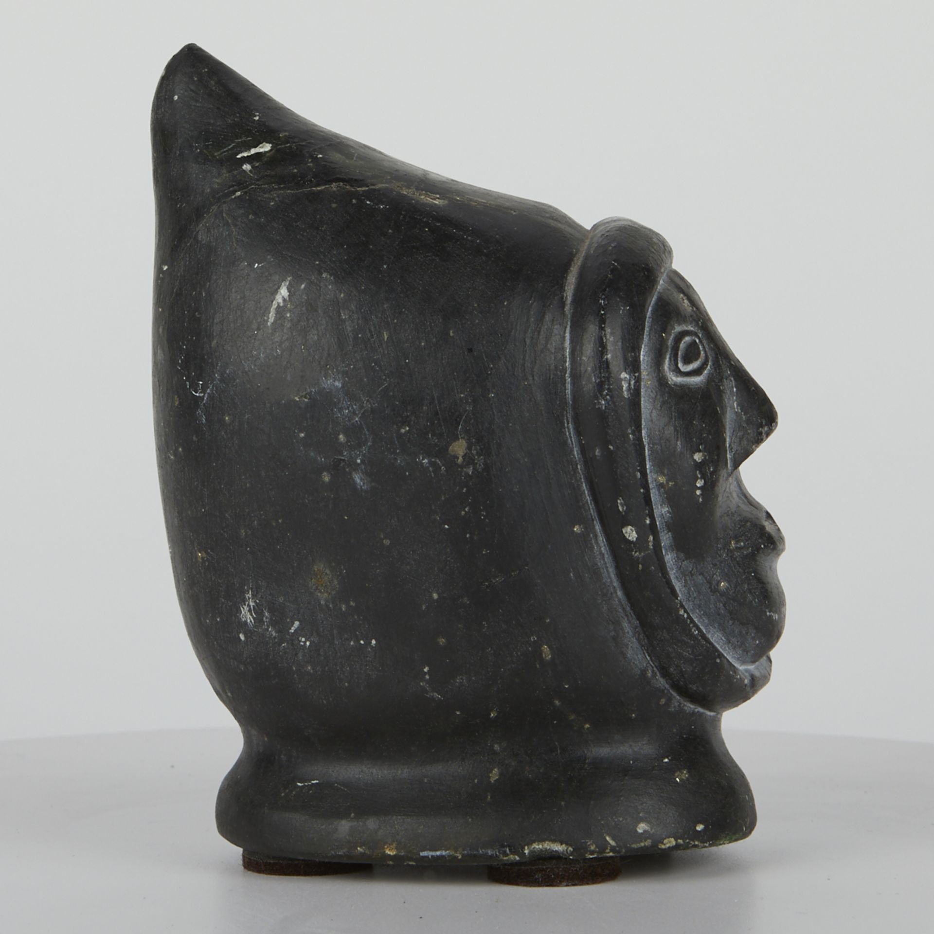 Inuit Stone Carving Head in Parka - Image 3 of 7