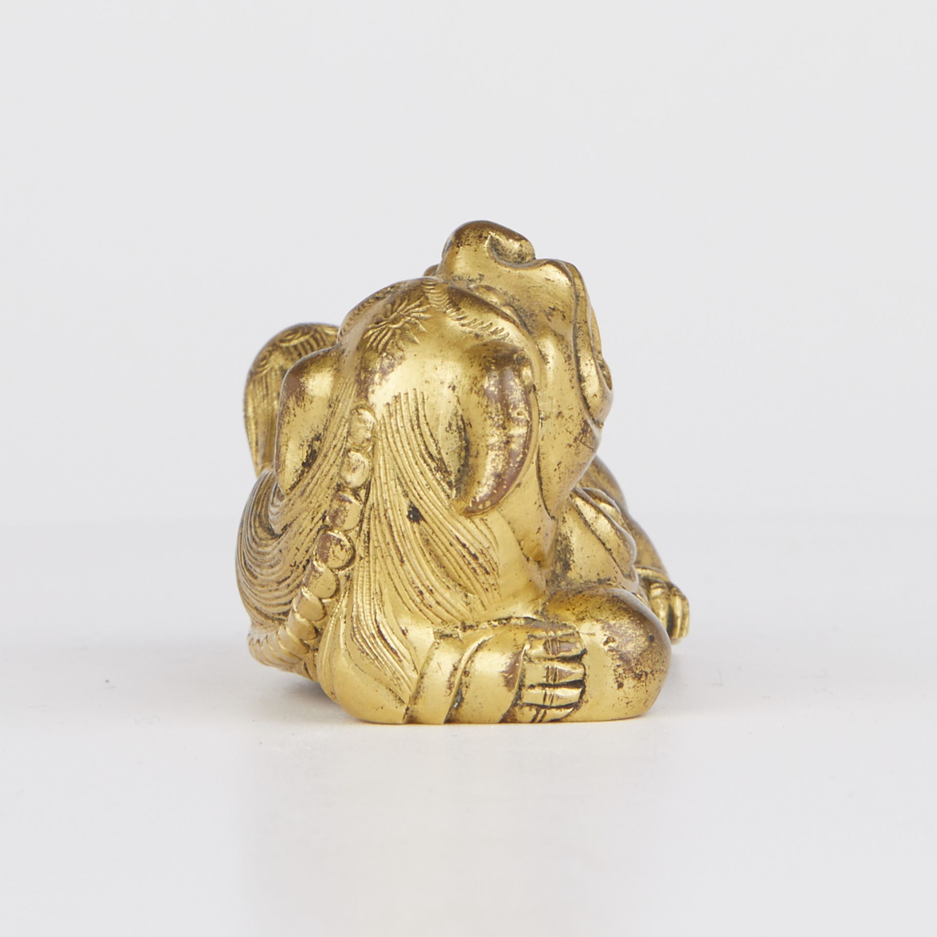 Chinese Gilt Bronze Foo Dog Guardian Lion Paperweight - Image 2 of 6