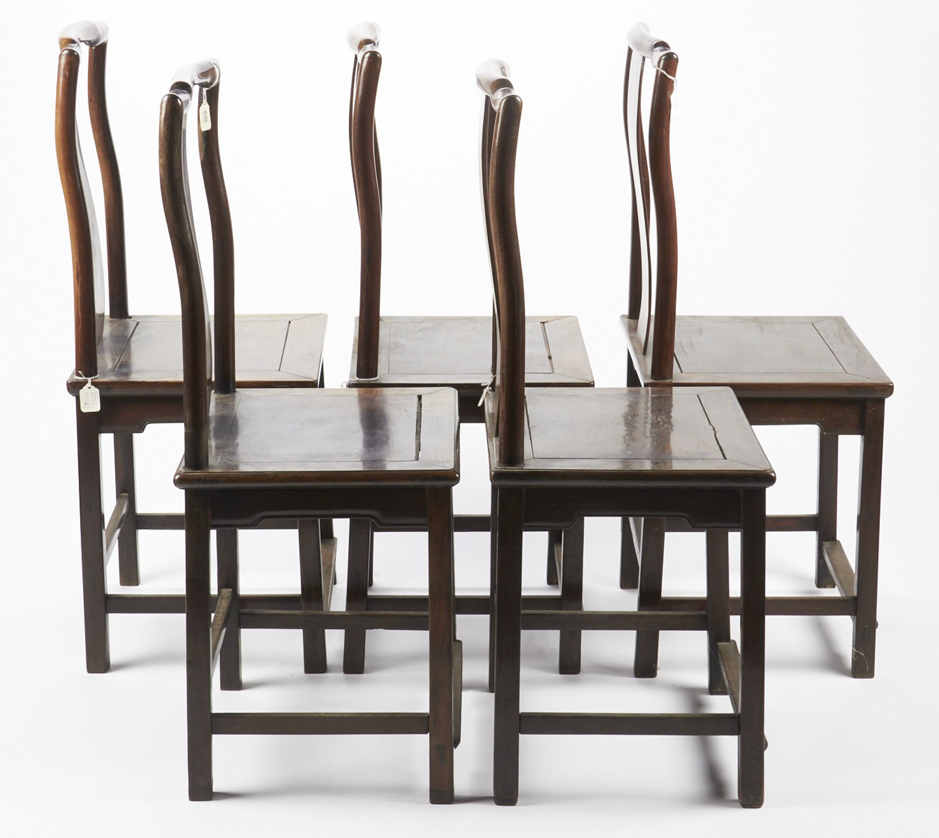 Set of 5 Chinese Wooden Chairs - Image 4 of 10