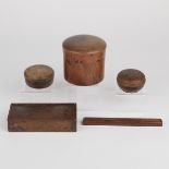 Grp: 5 Scholar's Vessels - Brush Box, Scroll Weight, 3 Paste Boxes