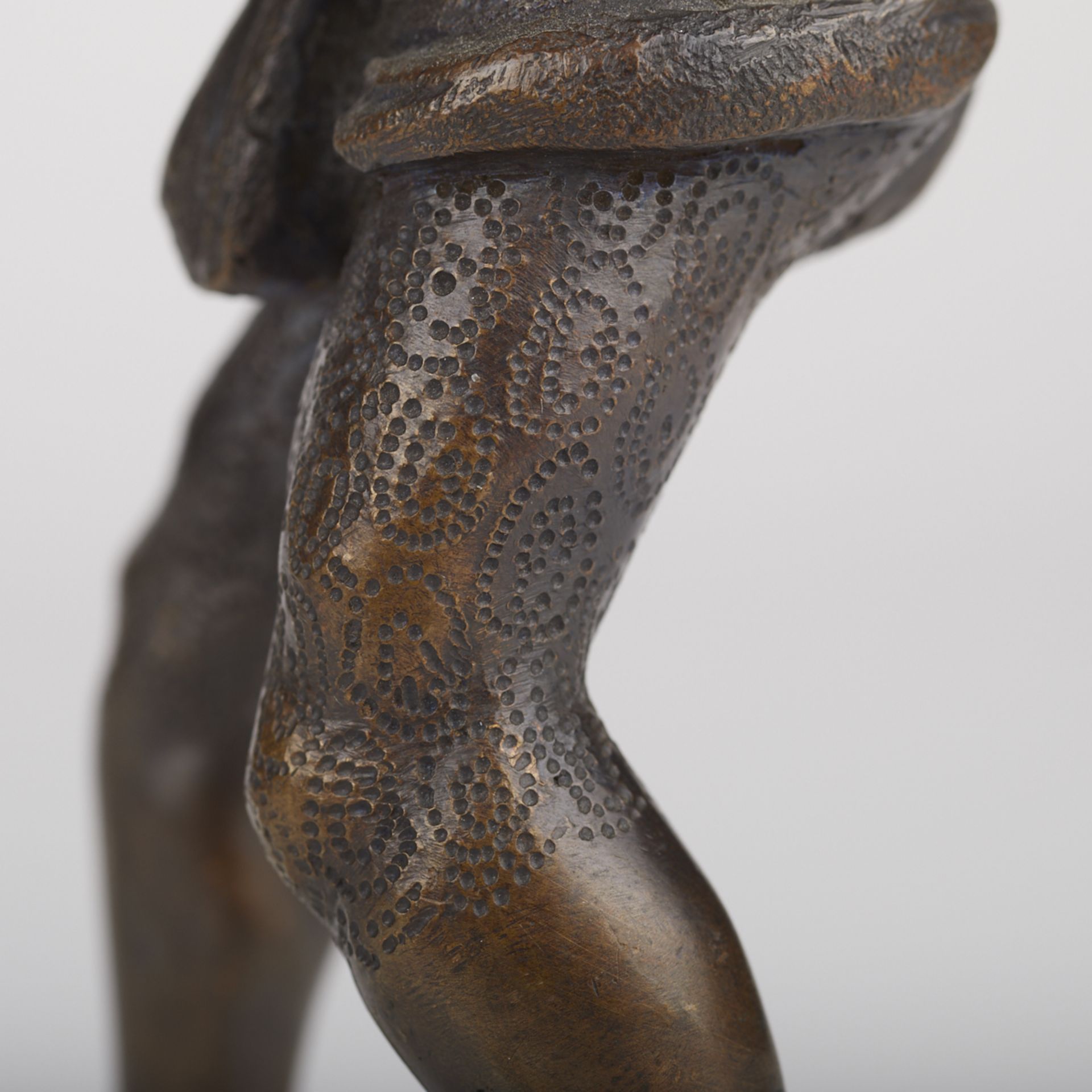 Pair of Burmese Bronze Ball Players Figures - Image 7 of 11