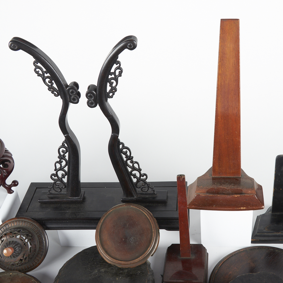 Large Group of Chinese Wooden Stands - Image 3 of 6