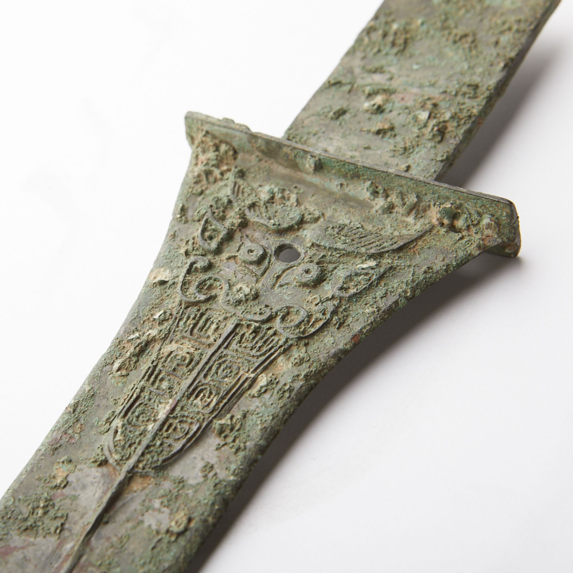 Archaic Chinese Bronze Dagger Axe - Image 5 of 7