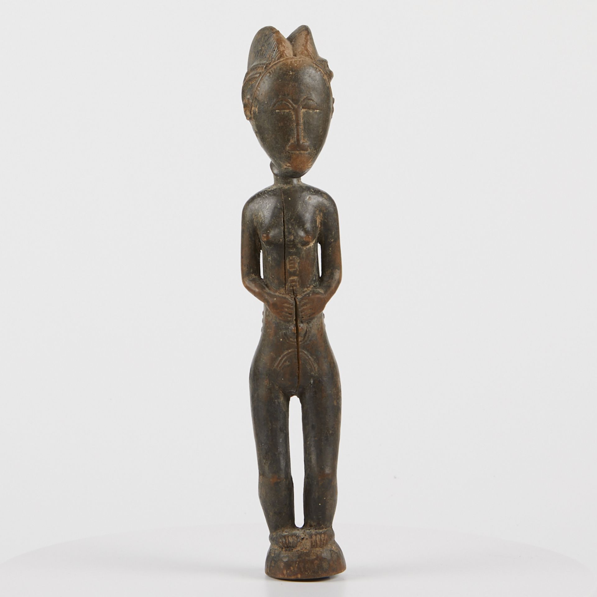 Grp: 5 20th c. African Carved Wood Figures - Image 17 of 38