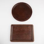 Grp: 2 18th C. Chinese Carved Hardwood Trays