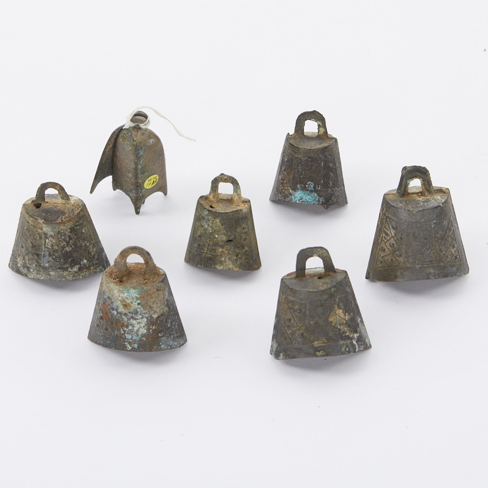 Grp: 7 Early Chinese Bronze Bells - Image 2 of 4