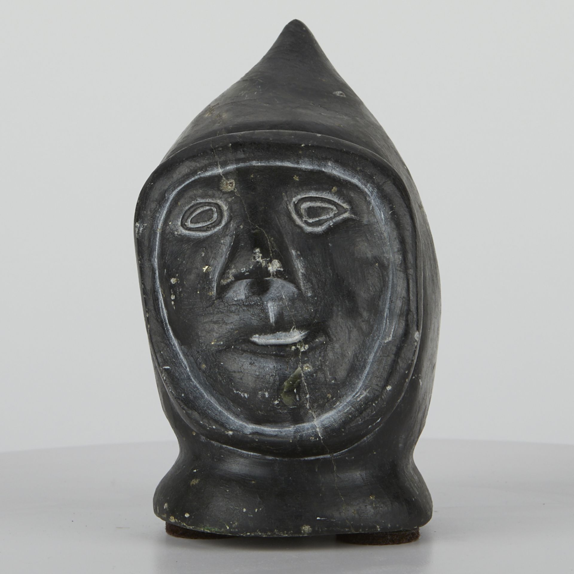 Inuit Stone Carving Head in Parka - Image 2 of 7