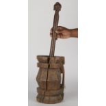 African Wooden Mortar and Pestle