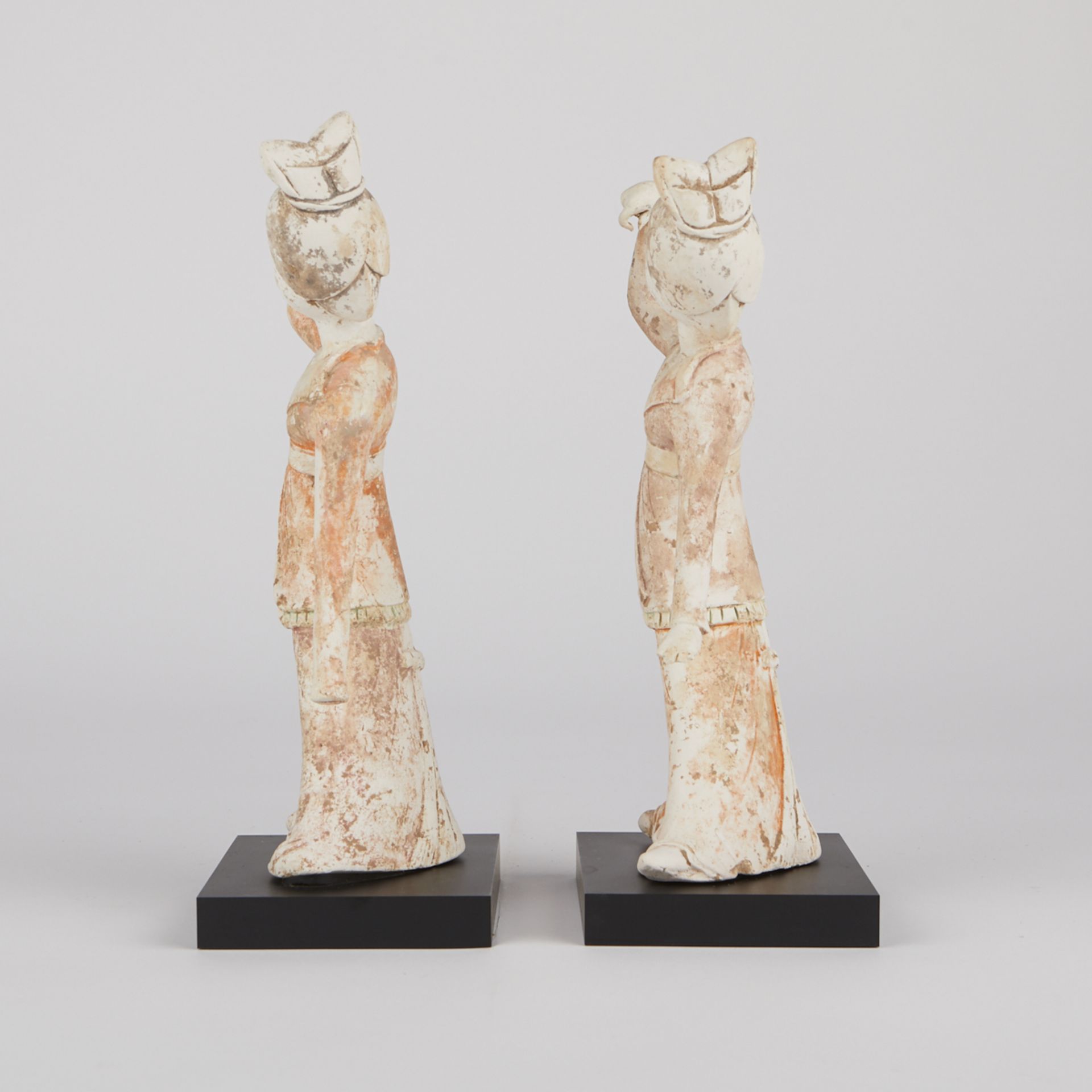 Pair Chinese Tang Dynasty Terracotta Tomb Figures - Image 4 of 17