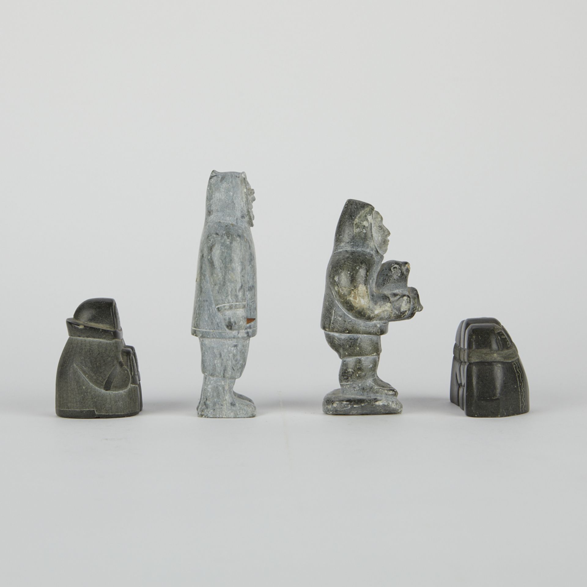 Grp: 4 Stone Inuit Carvings Figures - Image 2 of 5