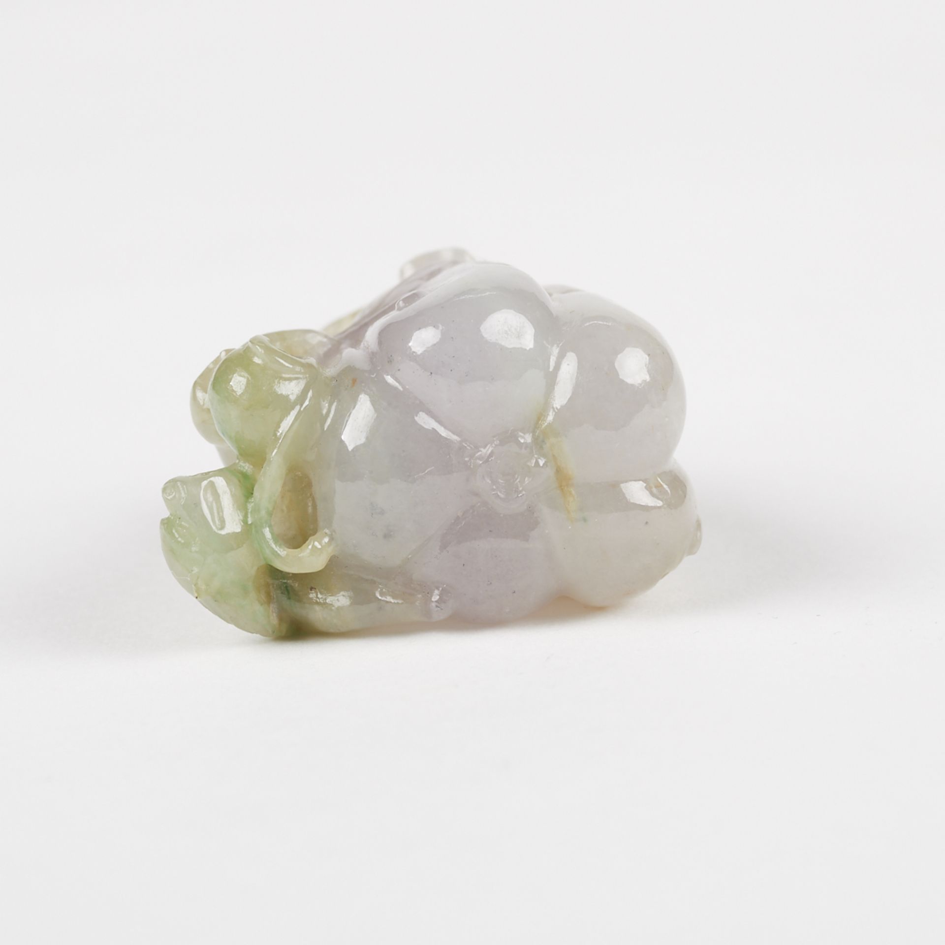 Chinese Lavender Celadon Jade Melon Carving - Image 6 of 7