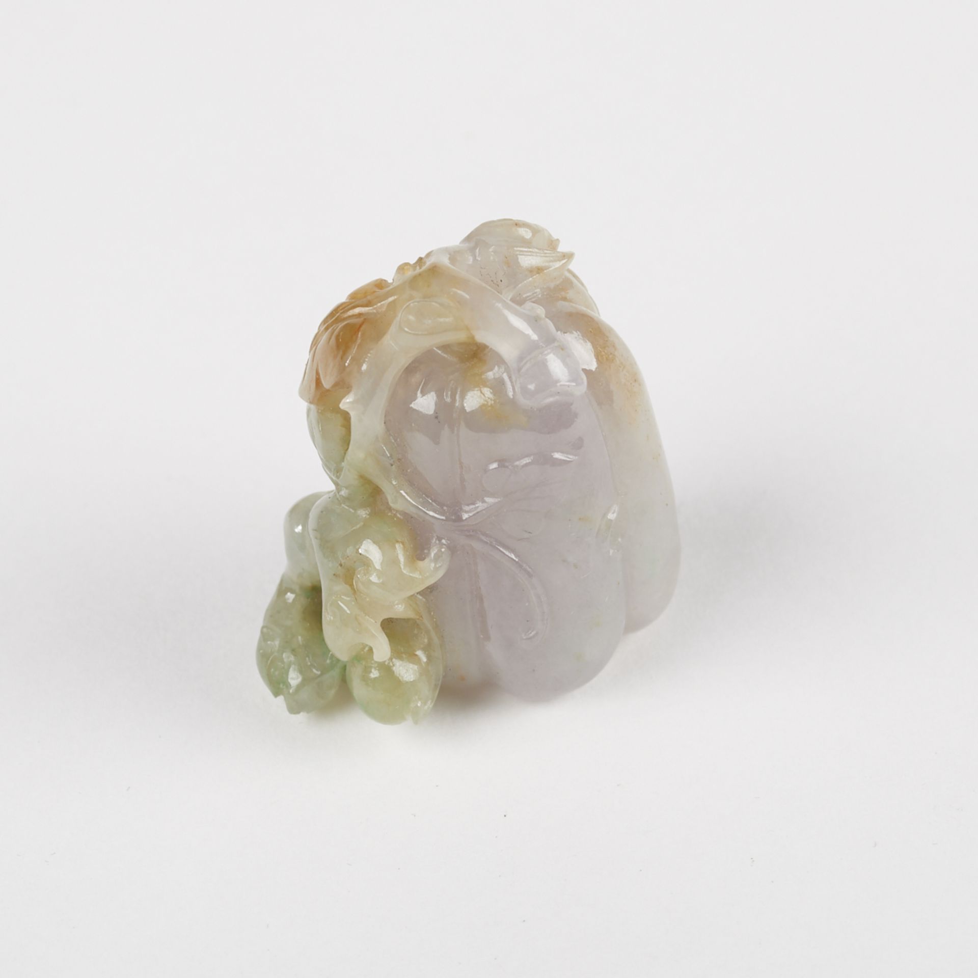 Chinese Lavender Celadon Jade Melon Carving - Image 2 of 7