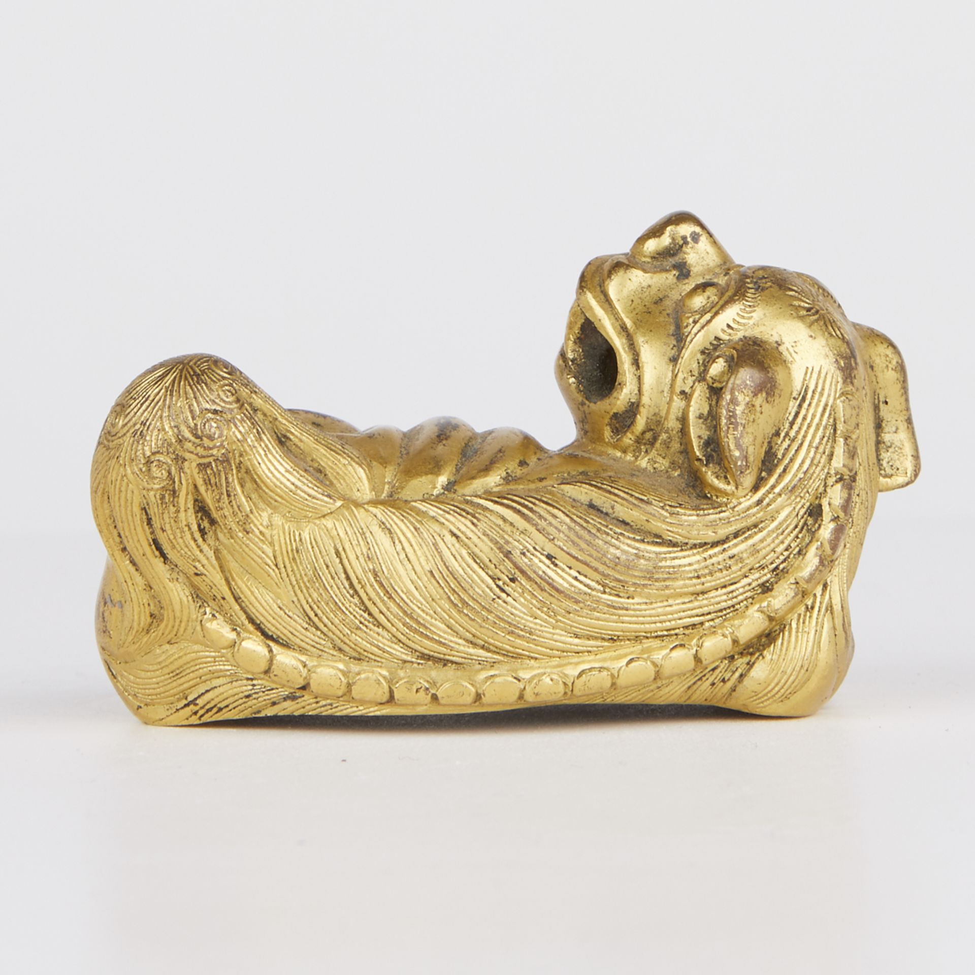 Chinese Gilt Bronze Foo Dog Guardian Lion Paperweight - Image 3 of 6