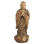 Chinese Carved Wood Standing Buddha