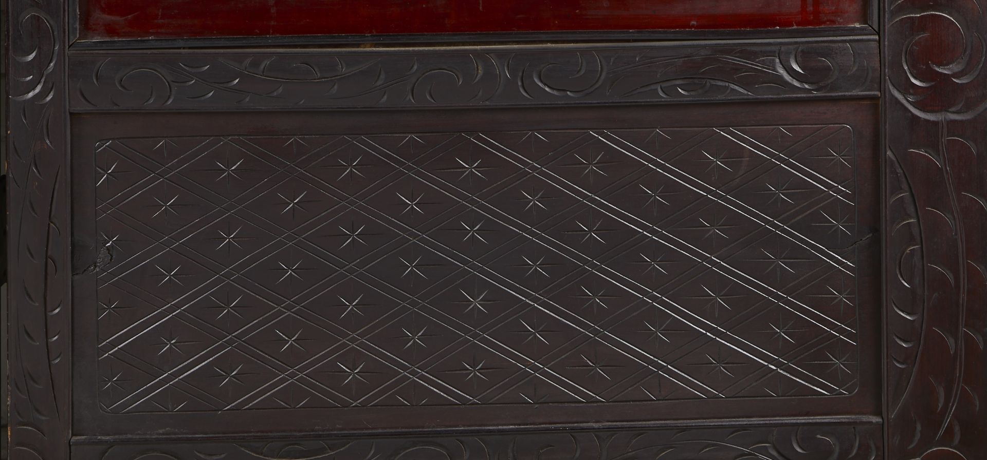 Japanese Two Panel Wood & Lacquer Floor Screen - Image 20 of 22