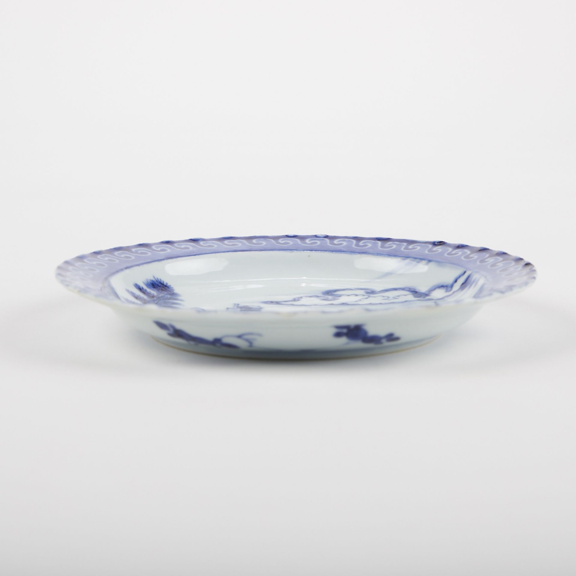17th c. Blue & White "Deshima Island" Pattern Pottery Plate - Image 4 of 10