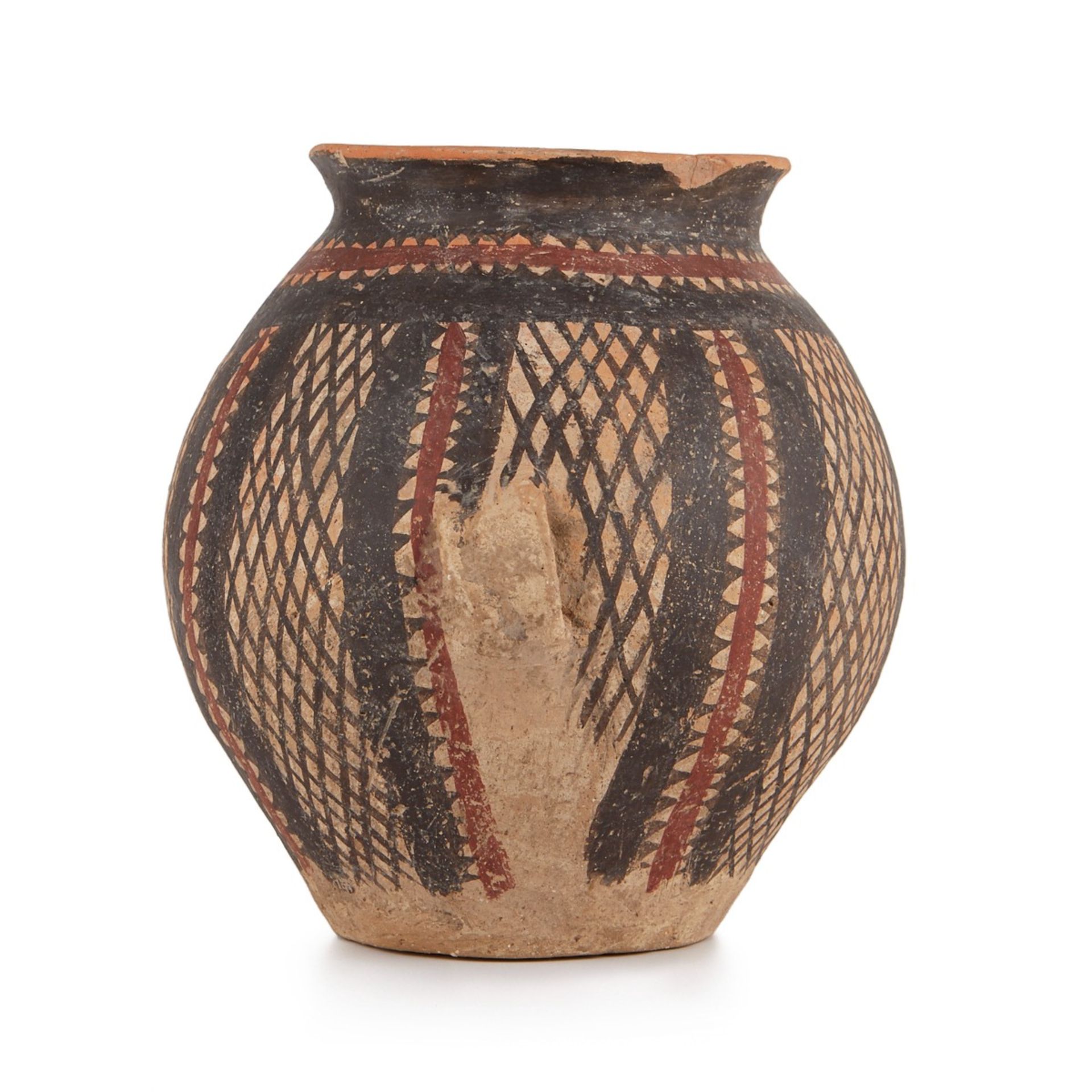 Chinese Terracotta Neolithic Pot w/ 2 Handles - Bild 2 aus 11