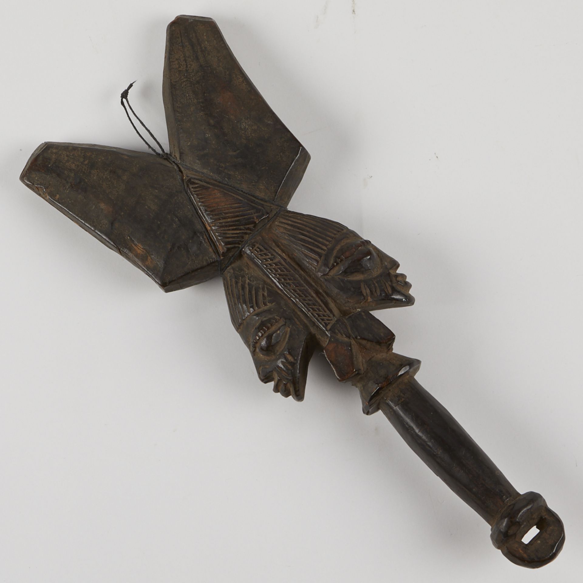 Yoruba African Eshu Janus Faced Wand - Image 2 of 5