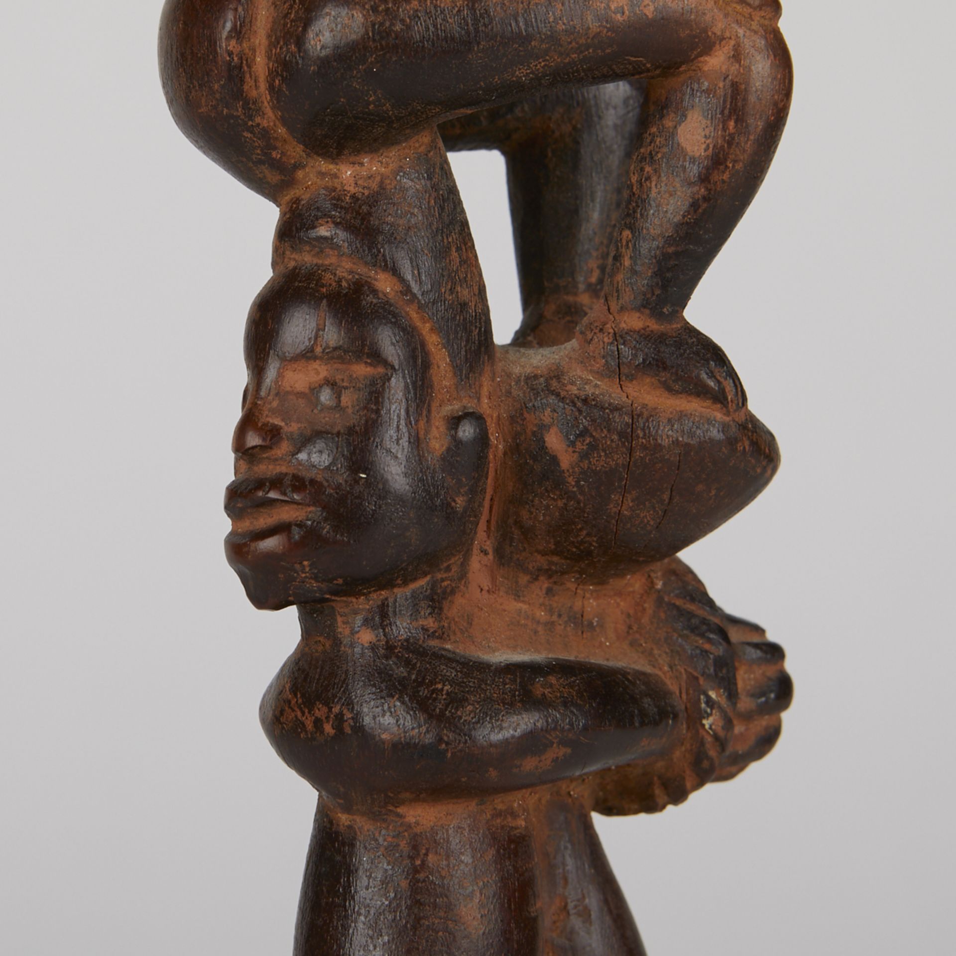 Grp: 5 20th c. African Carved Wood Figures - Image 15 of 38
