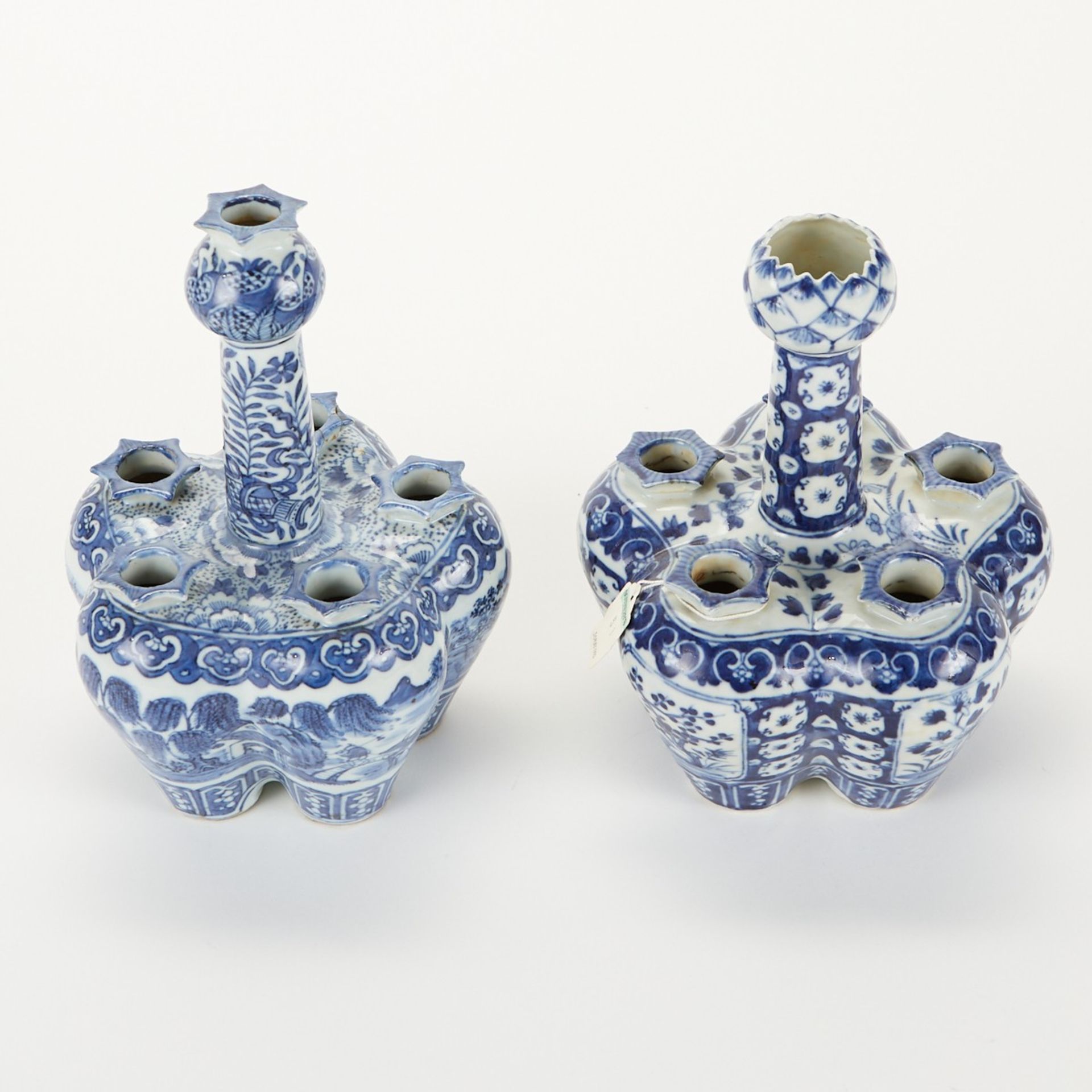 Pair of Chinese Export Blue and White Tulipiers - Image 2 of 11