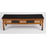 Chinese Bamboo Lacquer Calligraphy Table w/ 2 Drawers