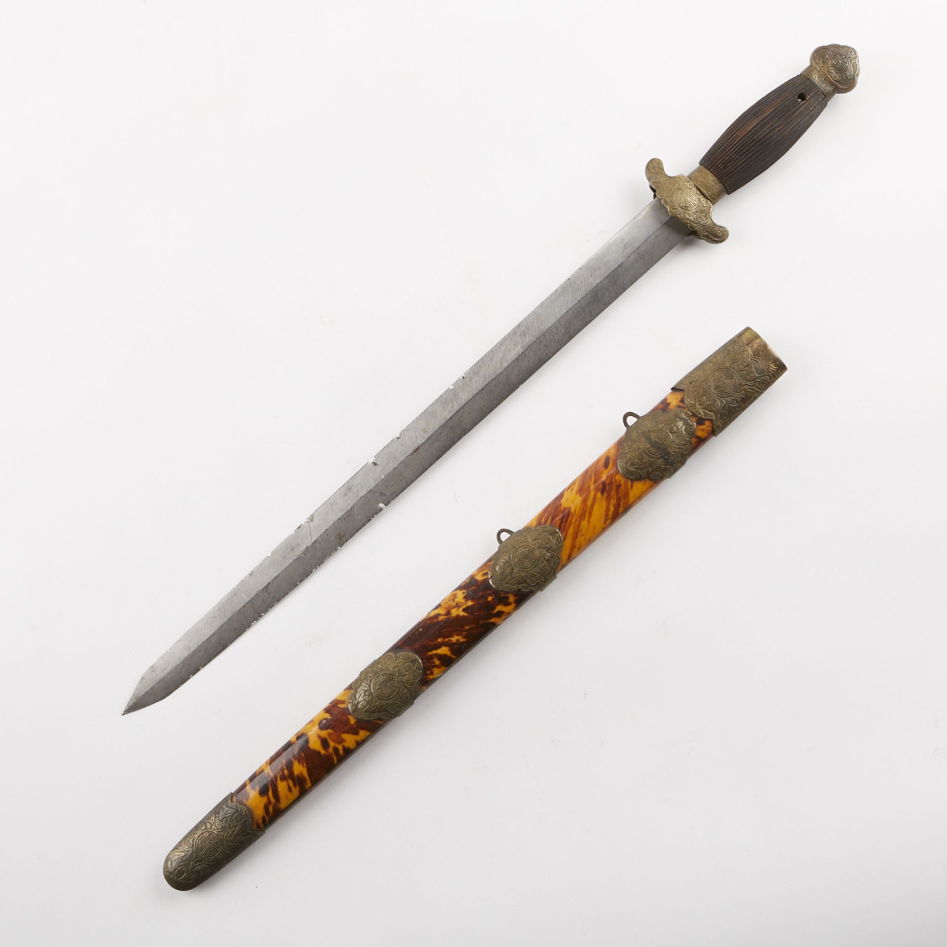 Chinese Sword w/ Wooden Scabbard - Image 3 of 13