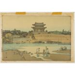 Hiroshi Yoshida "Daido Gate" Woodblock Print