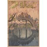 Hiroshi Yoshida Kameido Bridge Print - Pencil Signed