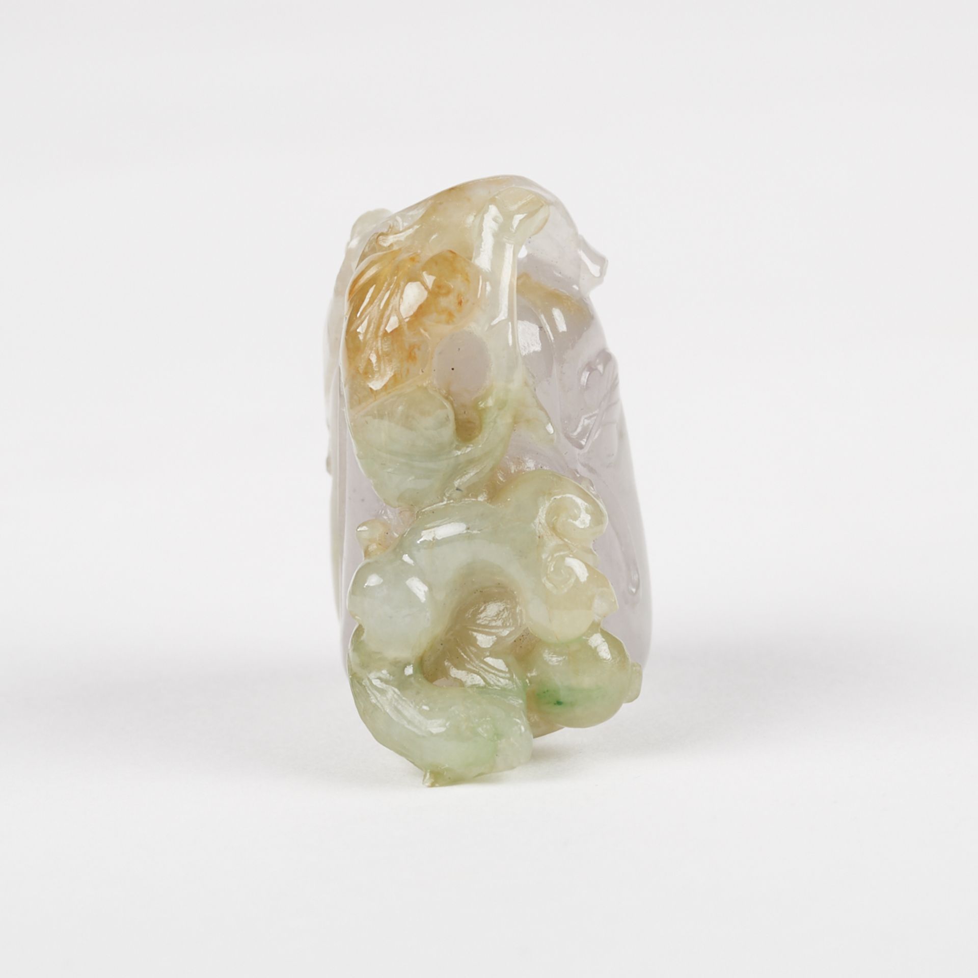 Chinese Lavender Celadon Jade Melon Carving - Image 5 of 7