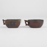 Grp: 2 Chinese Carved Bamboo Cups