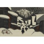 Kiyoshi Saito "Aizu in Winter" Woodblock