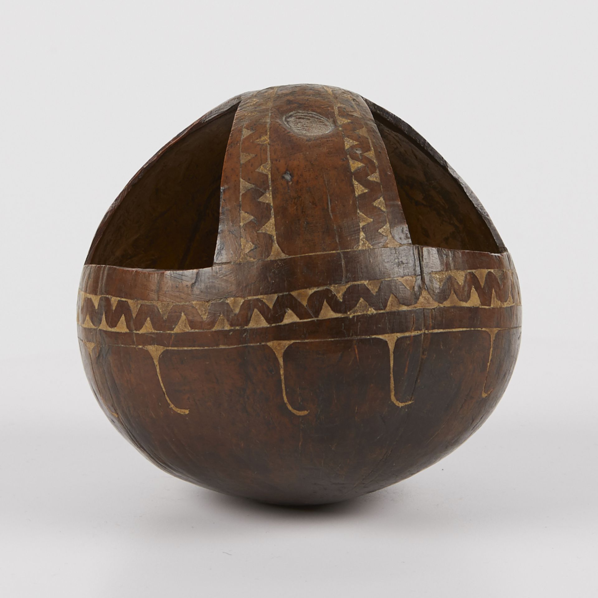 Early New Guinea Carved Coconut Vessel - Image 4 of 7