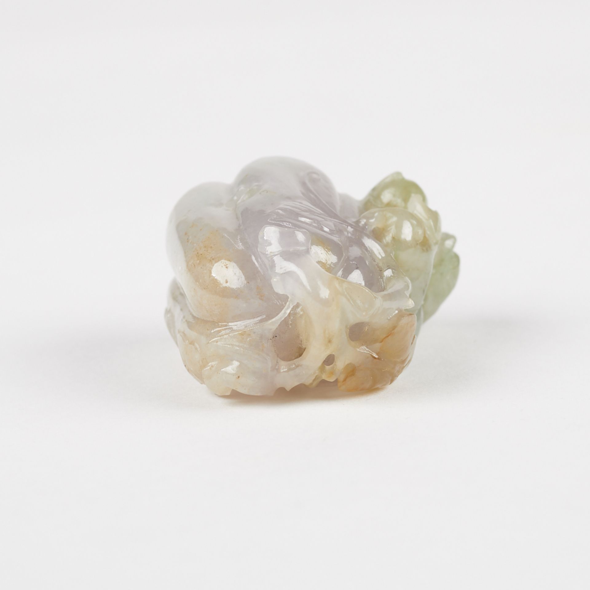Chinese Lavender Celadon Jade Melon Carving - Image 7 of 7