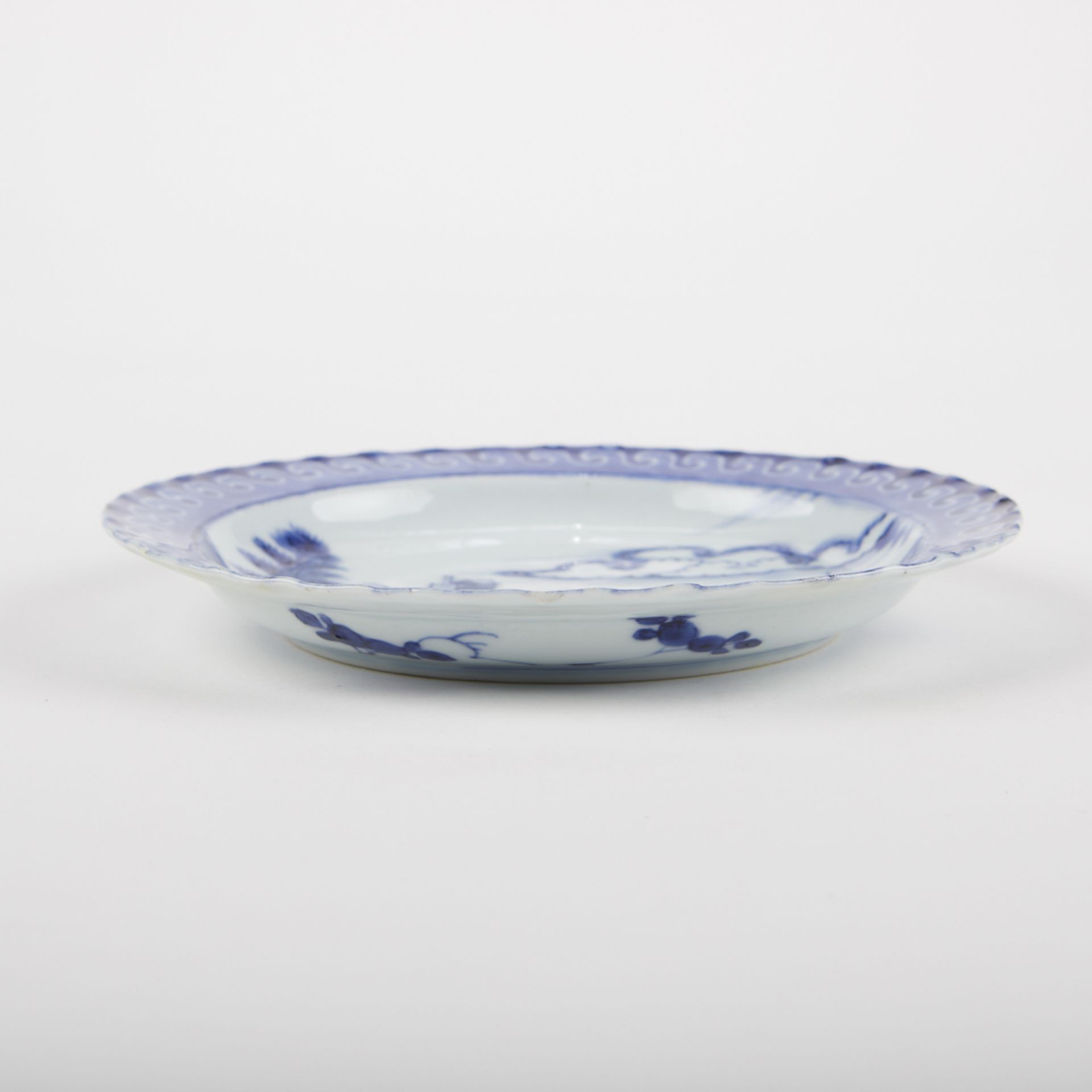 17th c. Blue & White "Deshima Island" Pattern Pottery Plate - Image 3 of 10
