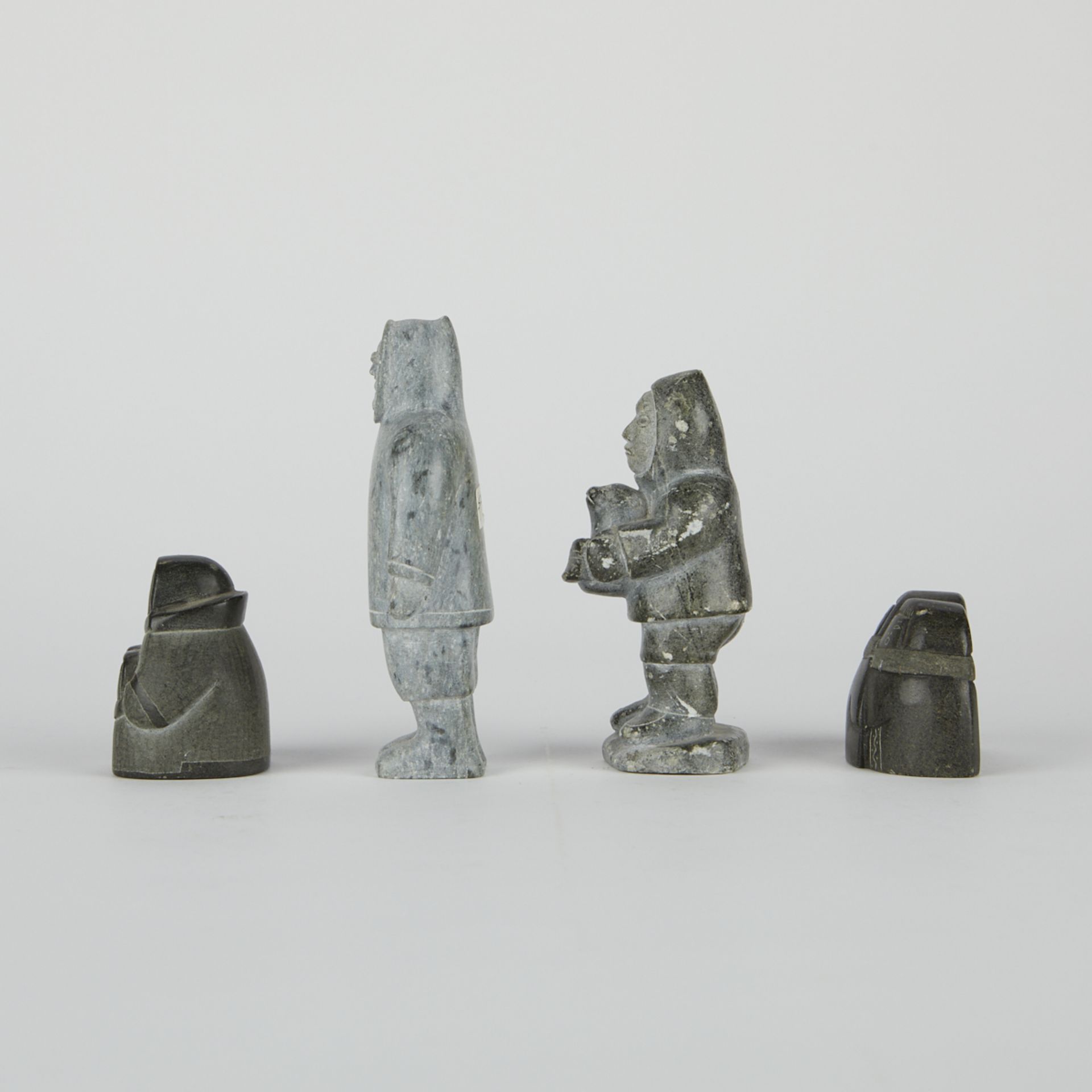 Grp: 4 Stone Inuit Carvings Figures - Image 4 of 5