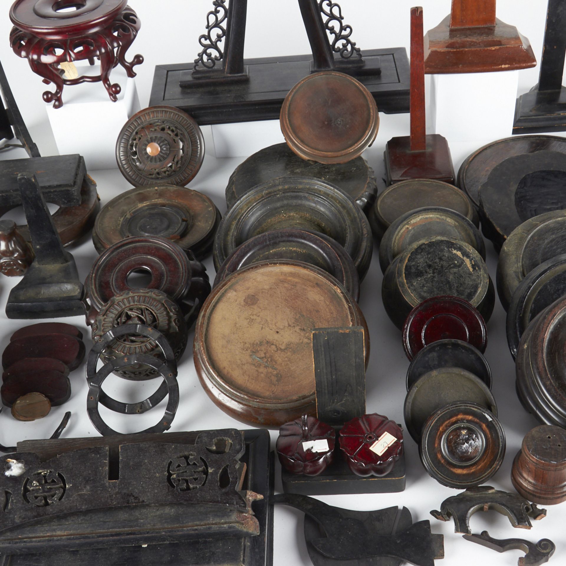 Large Group of Chinese Wooden Stands - Image 5 of 6