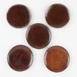 Set of 5 Chinese Qing Rosewood Saucers