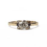 14K Gold European Cut Diamond Ring