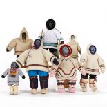 Grp 7: Inuit Dolls w/ Stone Heads & Cotton Twill Clothing - Some Named