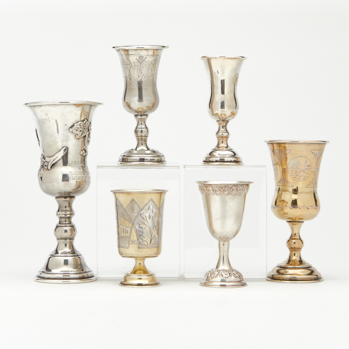 Grp: 6 Jewish Silver Seder Cups - Image 2 of 19