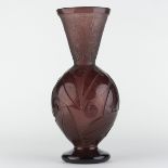 Degue Art Glass Vase w/ Foliate Design