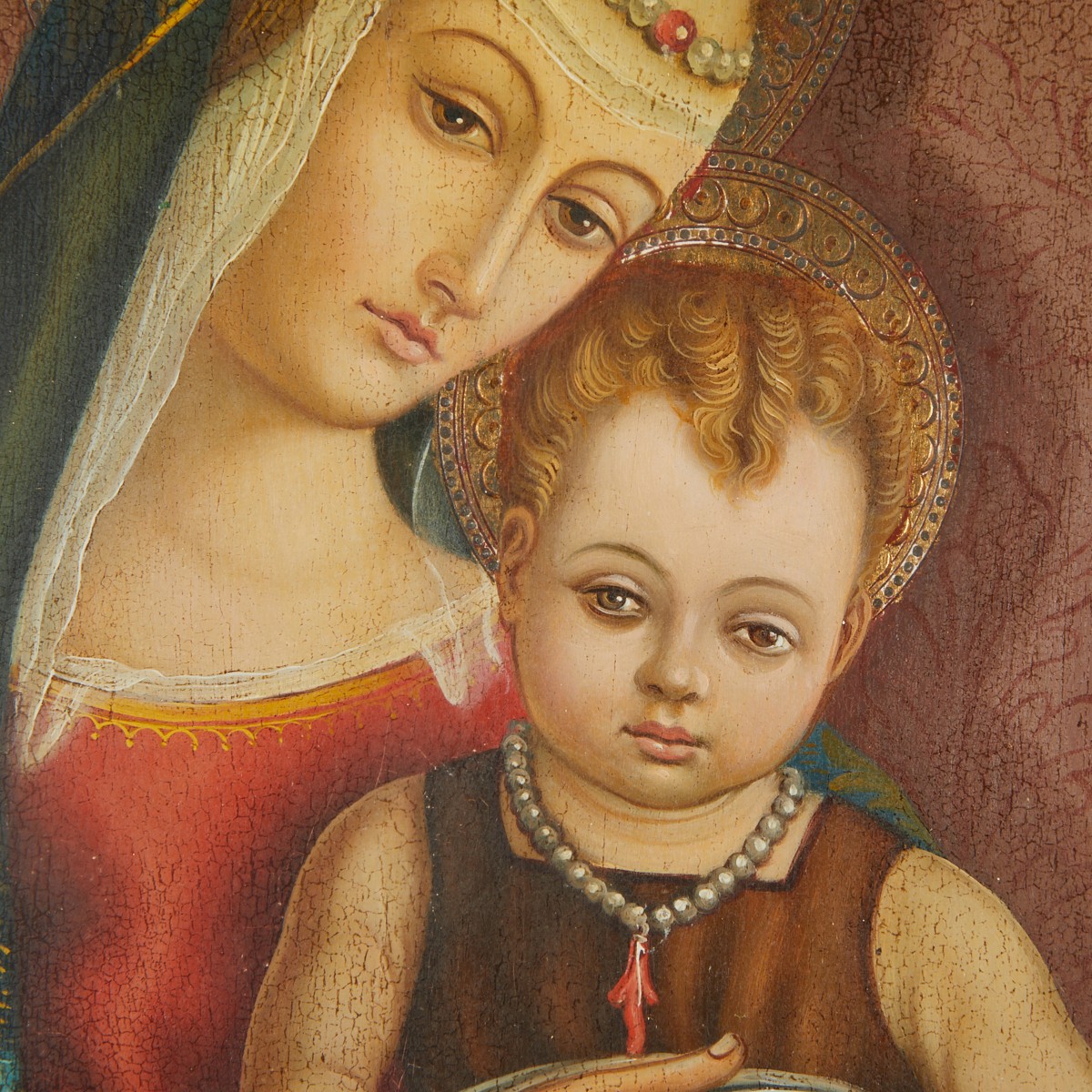 Madonna and Child Painting on Panel - Damaged - Image 5 of 8