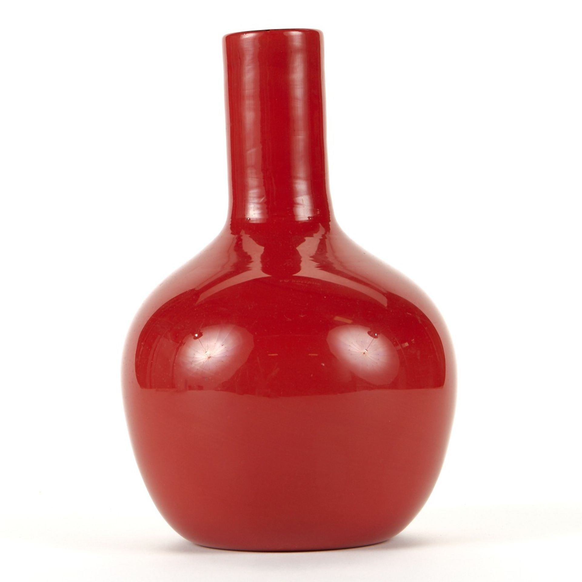 Venini Murano Red Vase with Label - Bild 4 aus 6