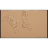 Paul Cadmus Double Female Nude Study Crayon on Paper