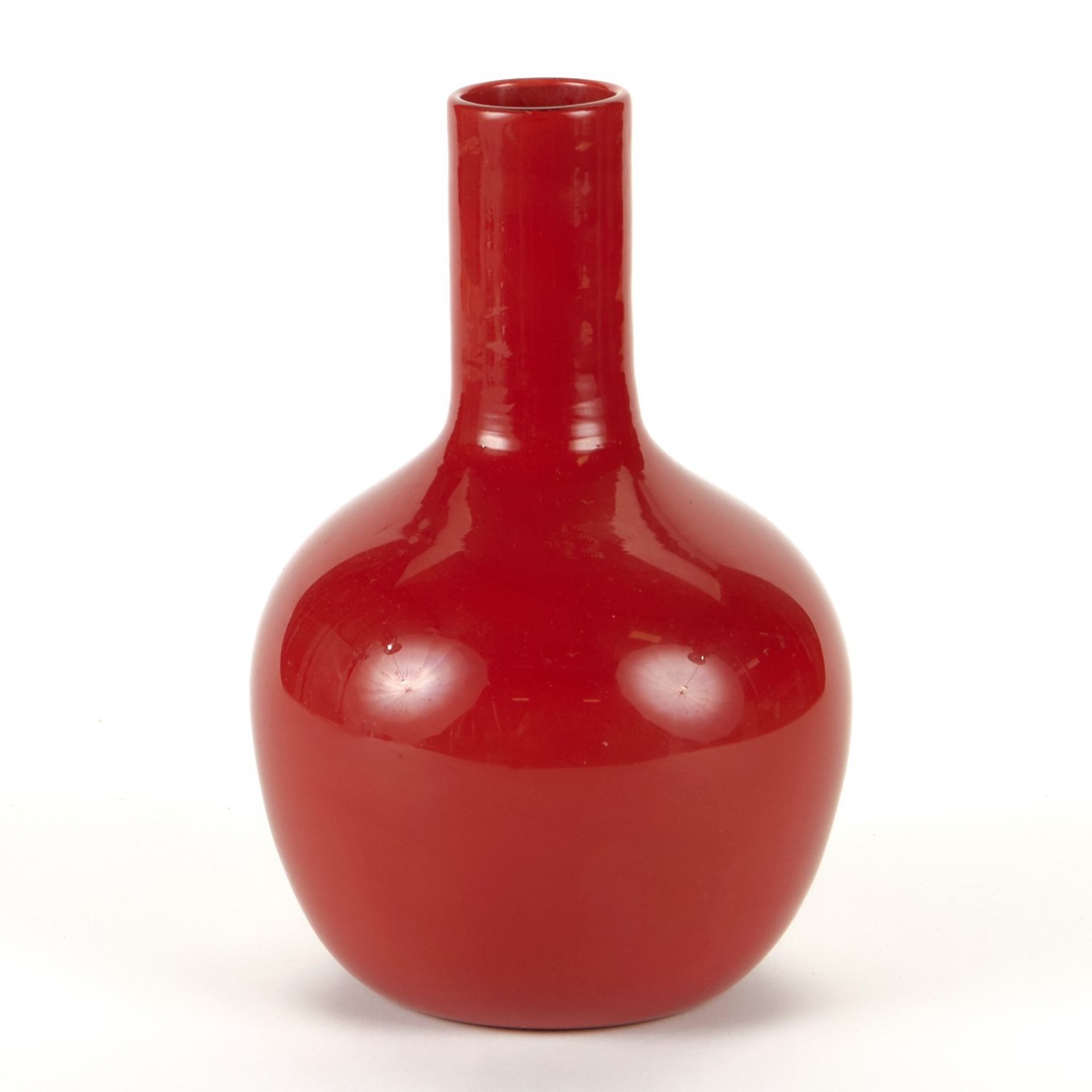 Venini Murano Red Vase with Label