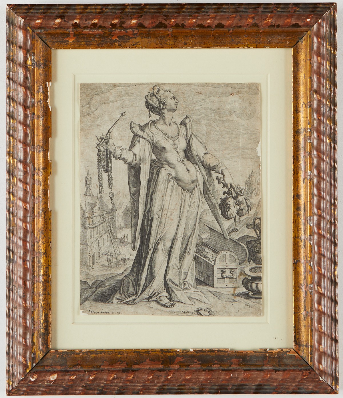 Group of Two Prints by Jacques de Gheyn "Vreedsamich Paer" and Wealth - Image 5 of 6