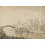 Italian Old Master Pen and Ink Landscape Drawing